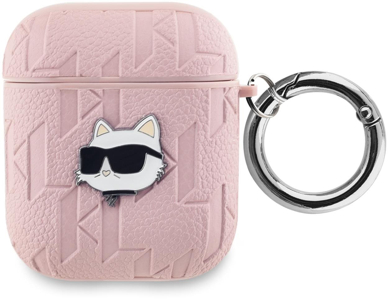 Karl Lagerfeld PU Embossed Choupette Head AirPods tok 1/2 Pink...