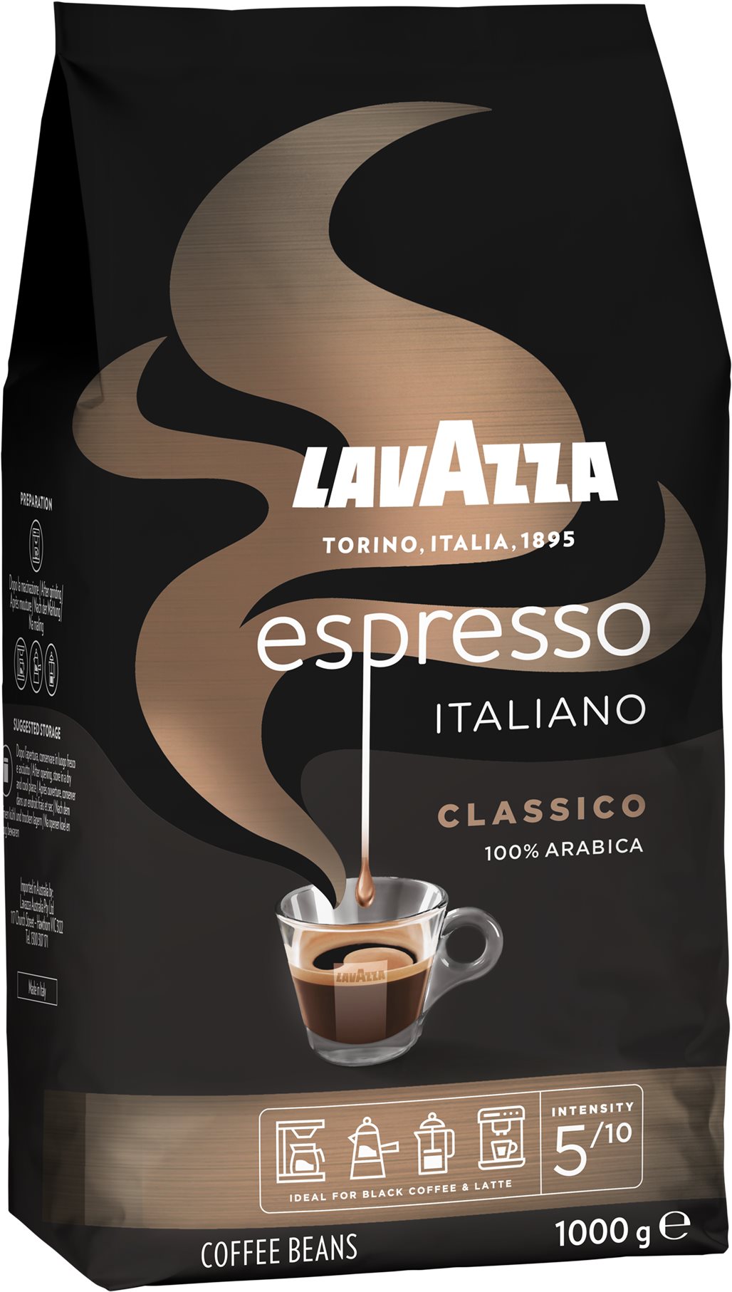 Lavazza Espresso Classico, Bohnenkaffee, 1000g Kaffee