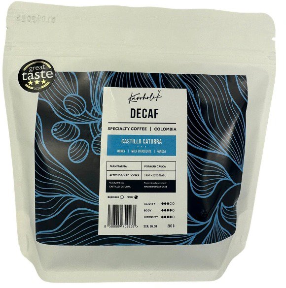 KÁVOHOLIK Kolumbia Popayan Decaf na filter, 200 g Káva