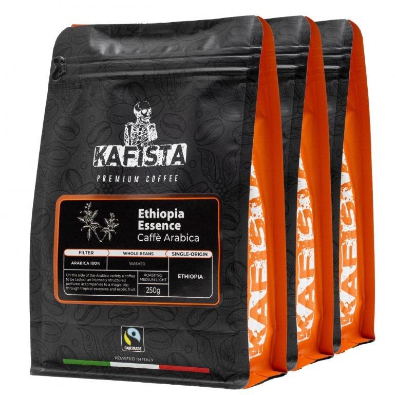 Kafista „Ethiopia Essence" – Zrnková káva, 100 % Arabica Single...