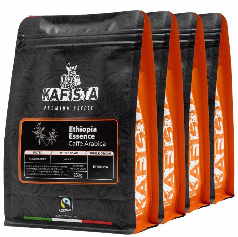 Kafista „Ethiopia Essence" – Zrnková káva, 100 % Arabica Single...