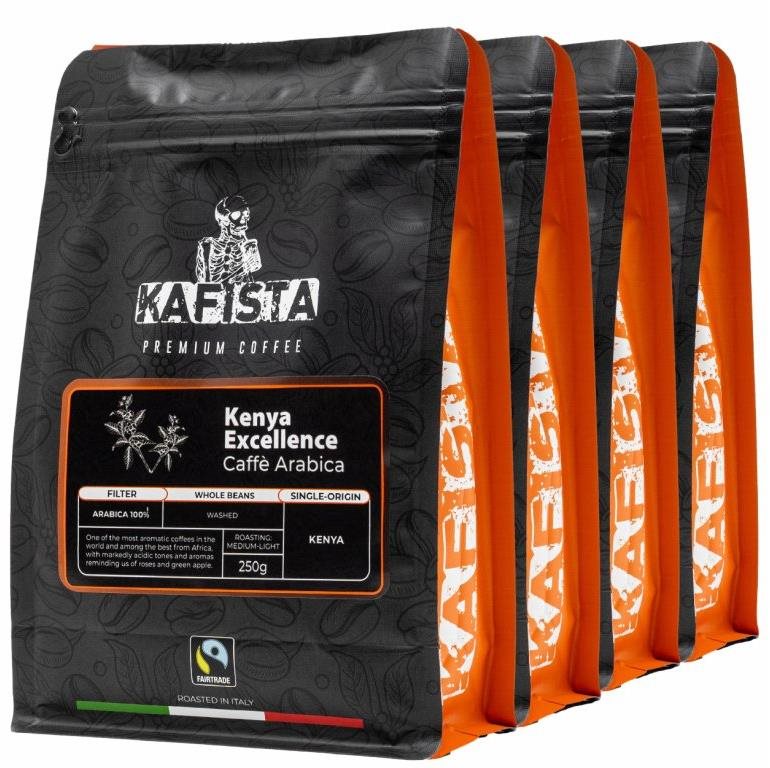 Kafista „Kenya Excellence" – Zrnková káva, 100 % Arabica, Pražená v...