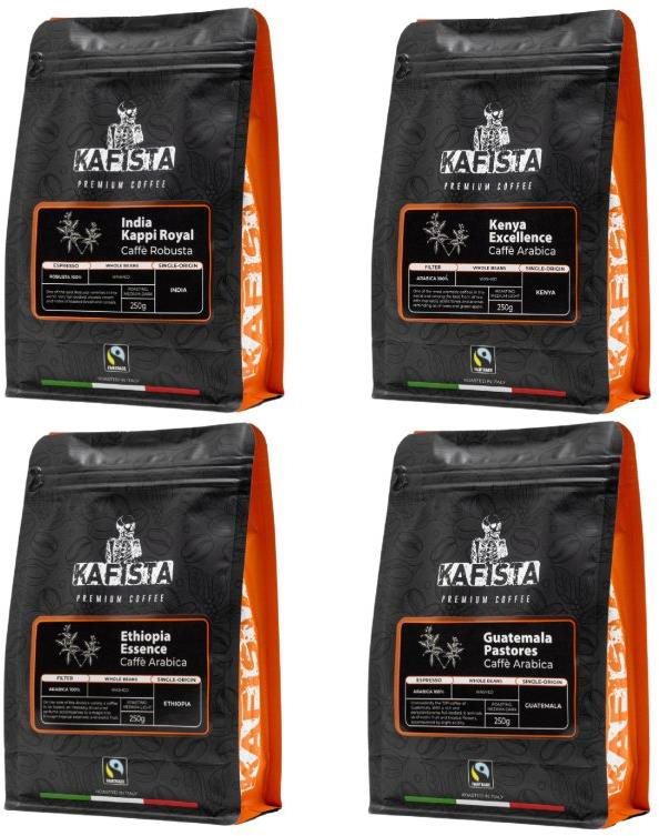 Kafista balíček 4 × 250 g – Single origin kávy praženej v...