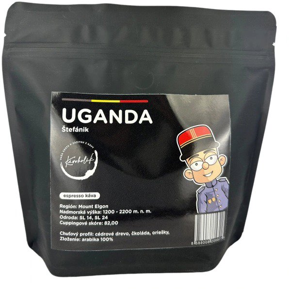 KÁVOHOLIK Štefánik Uganda - 100% arabica, 250g, szemes Kávé