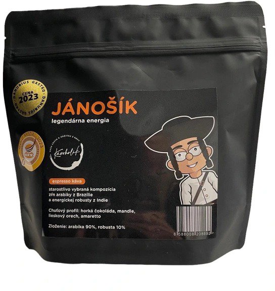 KÁVOHOLIK Jánošík Espresso  A/R, 90/10, 250 g, szemes Kávé