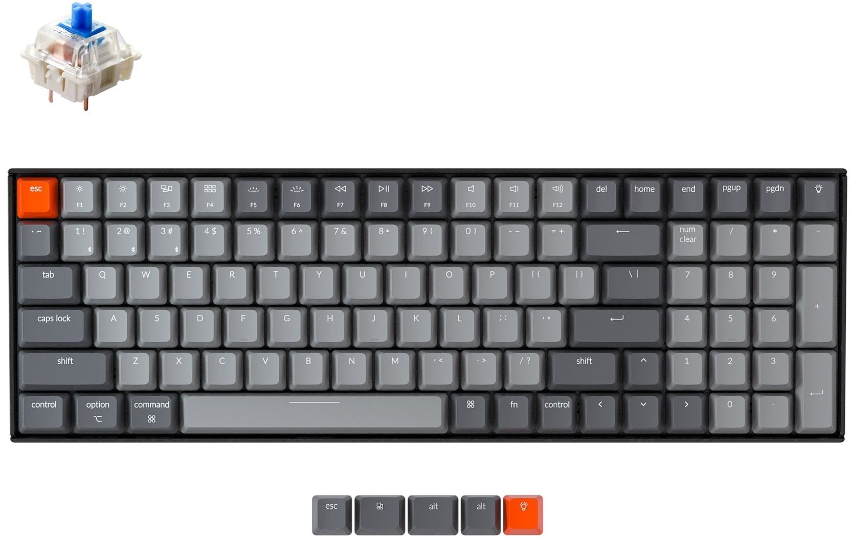 Keychron K4 Gateron Hot-Swappable Blue Switch – US Herná klávesnica