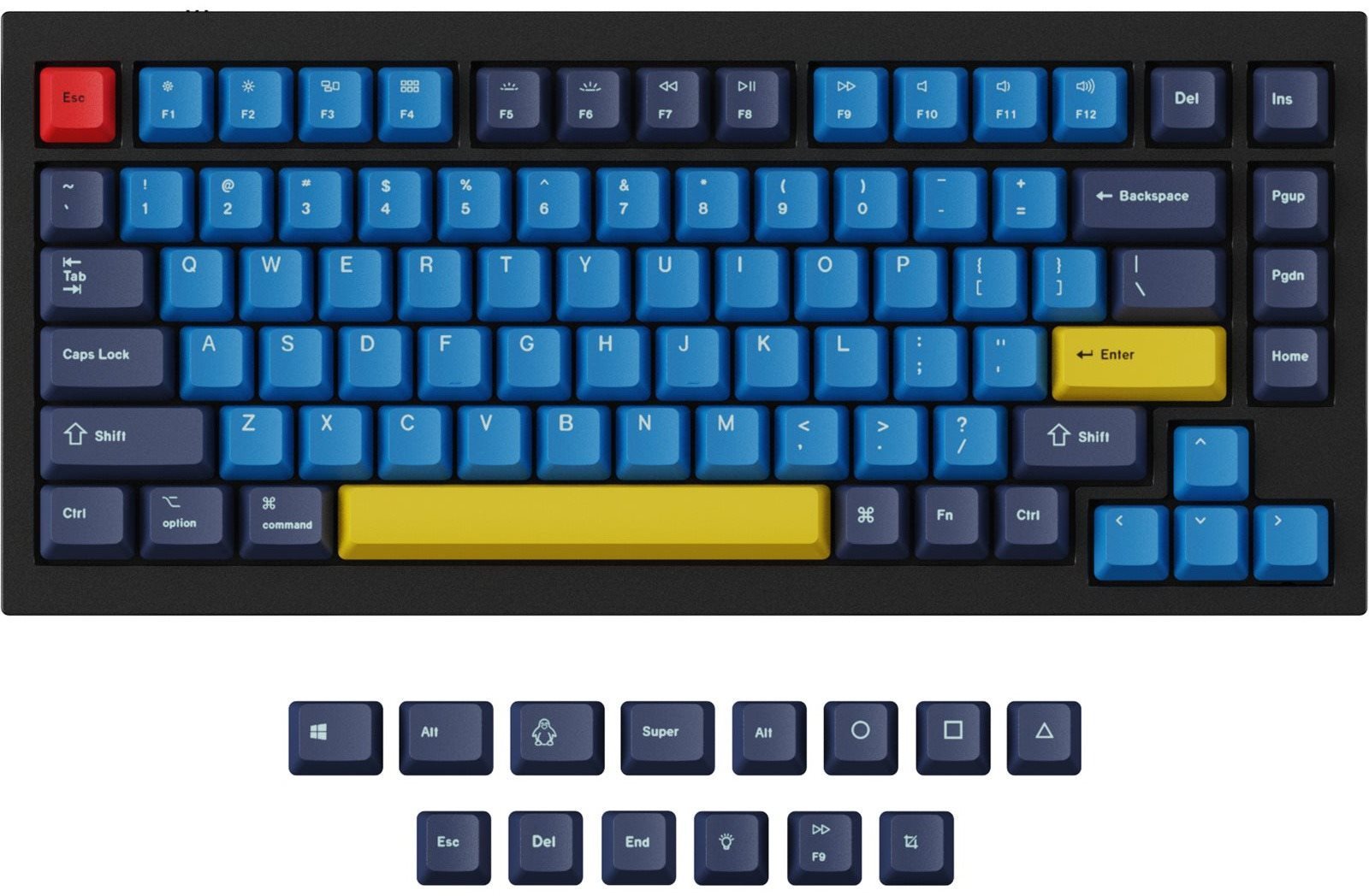 Keychron Keycap Set for Q1&K2 (ANSI), modré Náhradné klávesy