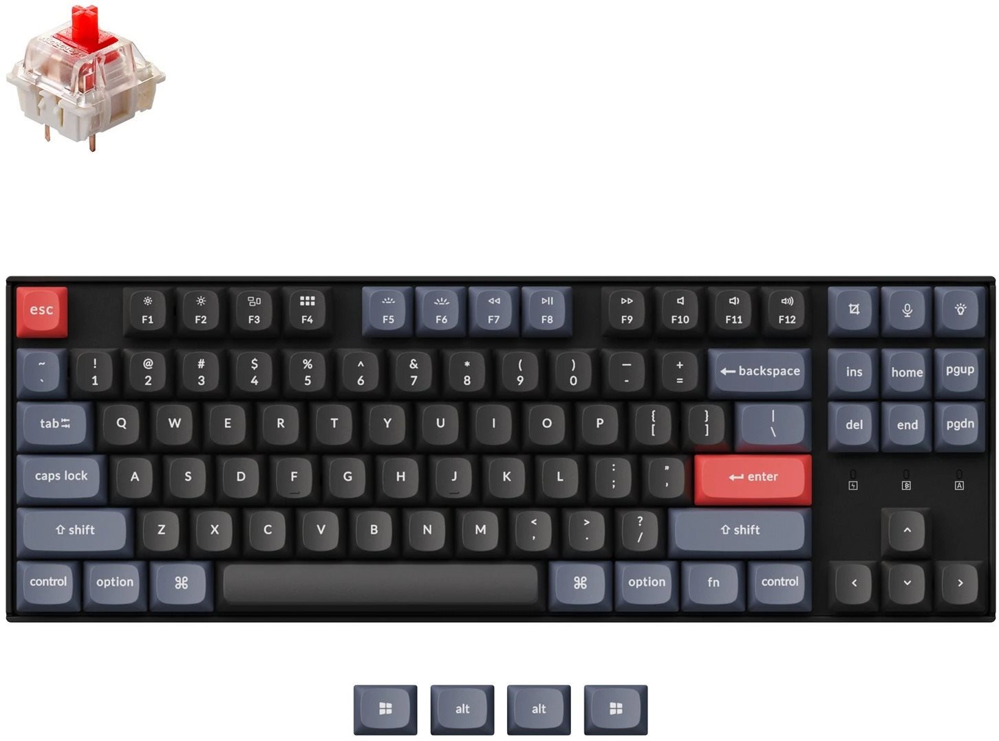 Keychron K8 Pro QMK TKL Hot-Swappable Gateron G Pro Mechanical Red...