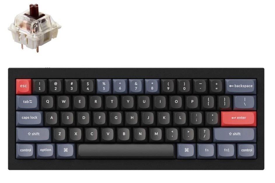Keychron Q4 QMK TKL Carbon Black Gateron G Pro Mechanical Brown –...