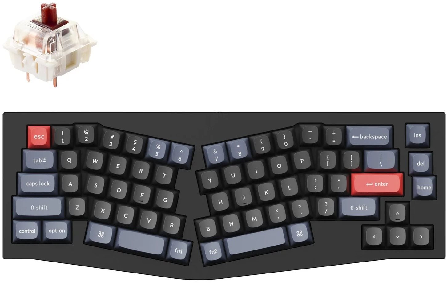 Keychron QMK Q8 65% Ergonomic Gateron G Pro Hot-Swappable Brown...