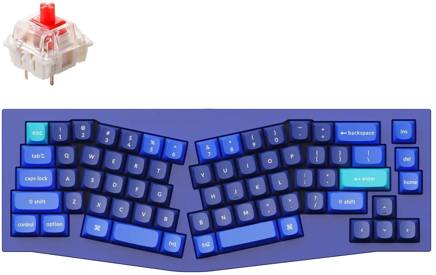 Keychron QMK Q8 65% Ergonomic Gateron G Pro Hot-Swappable Red...