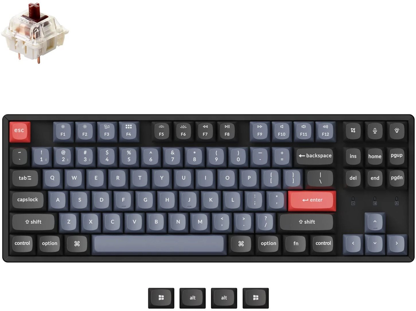 Keychron K8 Pro Swappable RGB Backlight Aluminum Brown Switch –...