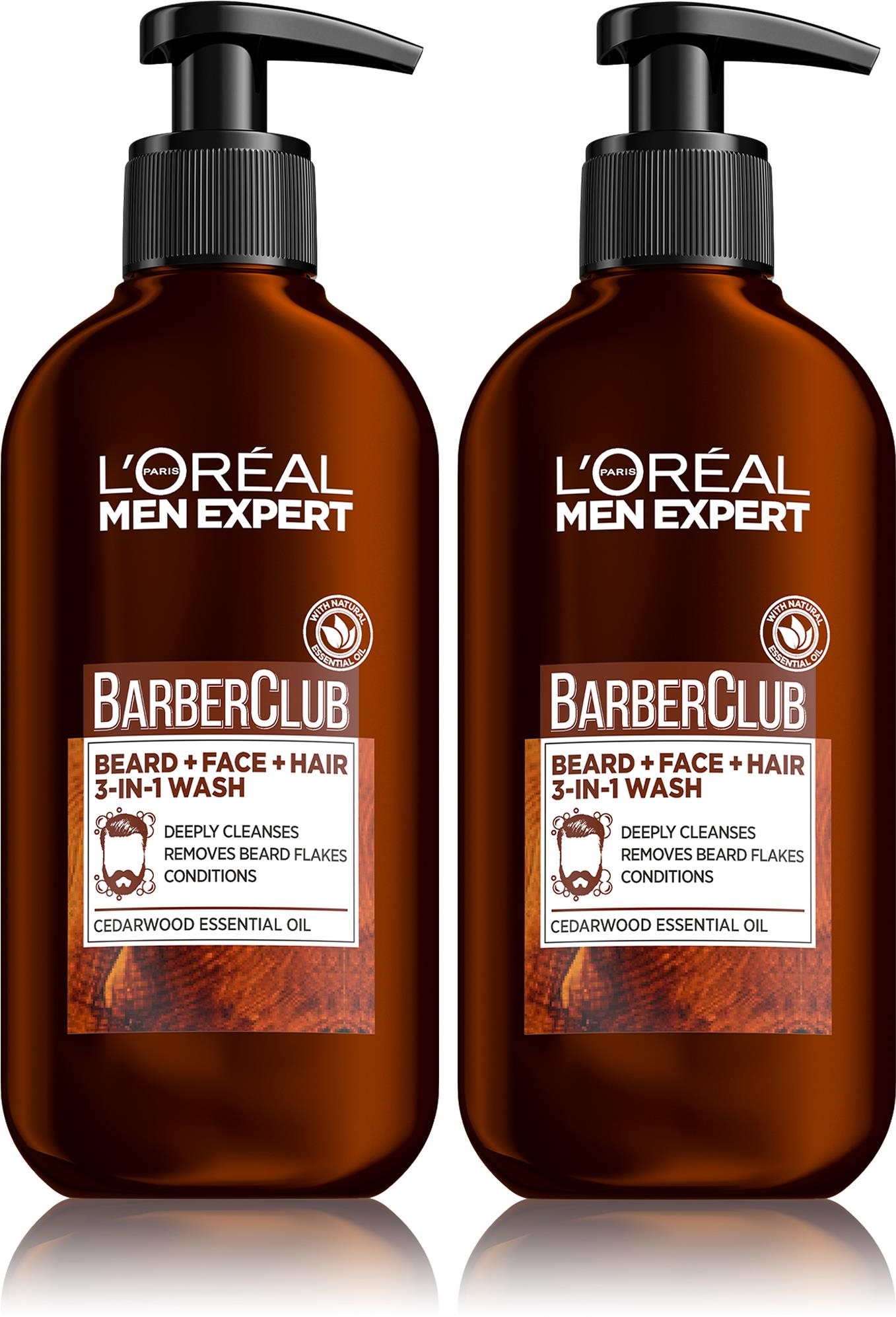 L'ORÉAL PARIS Men Expert Barber Club 3in1 Gel 2 × 200ml Kozmetikai...