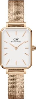 DANIEL WELLINGTON Quadro Pressed Mesh Rose gold/White Dámske hodinky