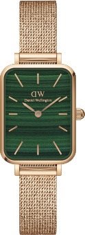 DANIEL WELLINGTON Quadro Pressed Mesh Rose gold/Green Dámske hodinky