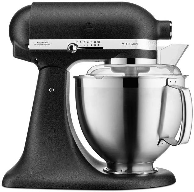 KitchenAid Artisan 5KSM185, fekete öntöttvas, 4,8 l Konyhai robotgép