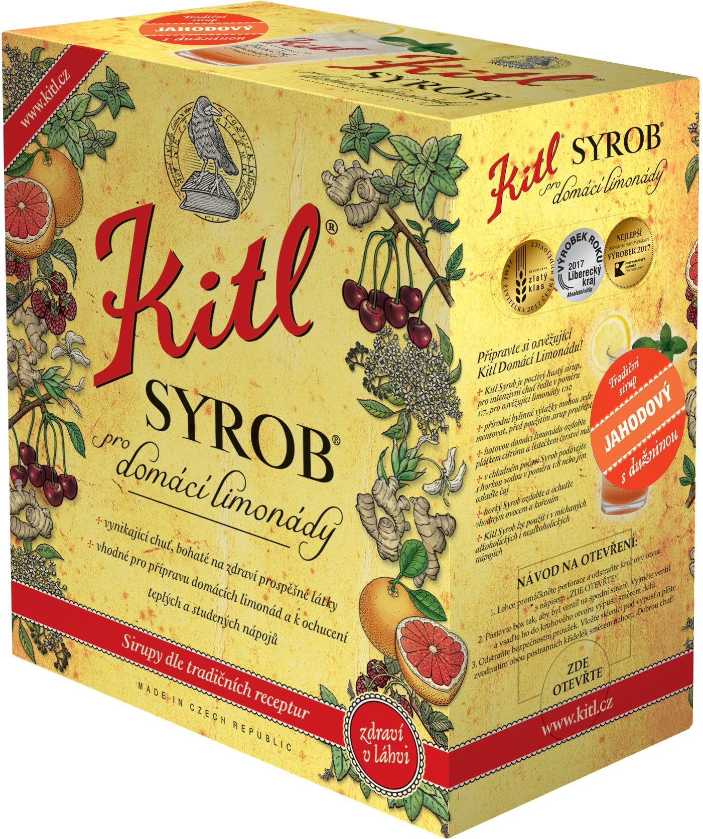 Kitl Syrob Jahodový 5l bag-in-box Sirup