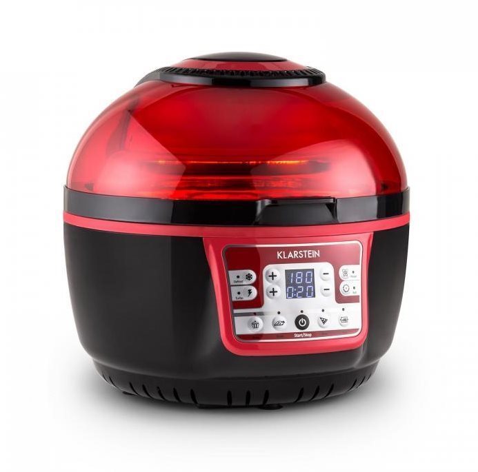 Klarstein VitAir Turbo Hot Air Fryer - Red and Black Deep Fryer