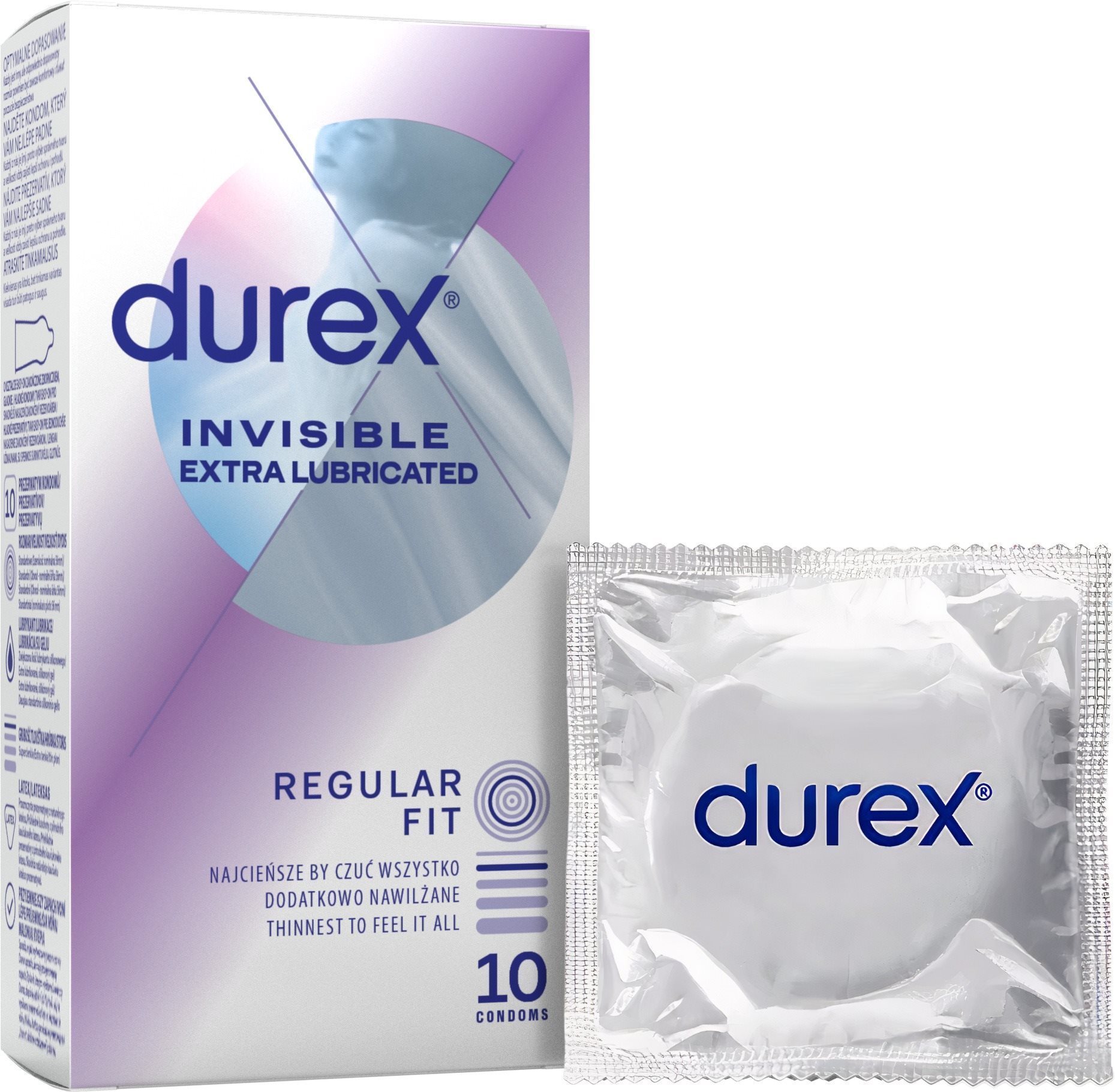 DUREX Invisible Extra Lubricated 10 ks Kondómy