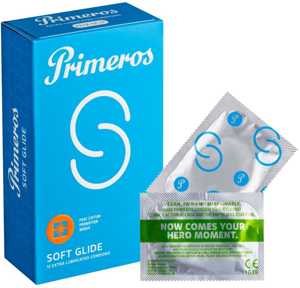 Primeros Soft Glide kondómy so zvýšenou dávkou lubrikácie, 12 ks...