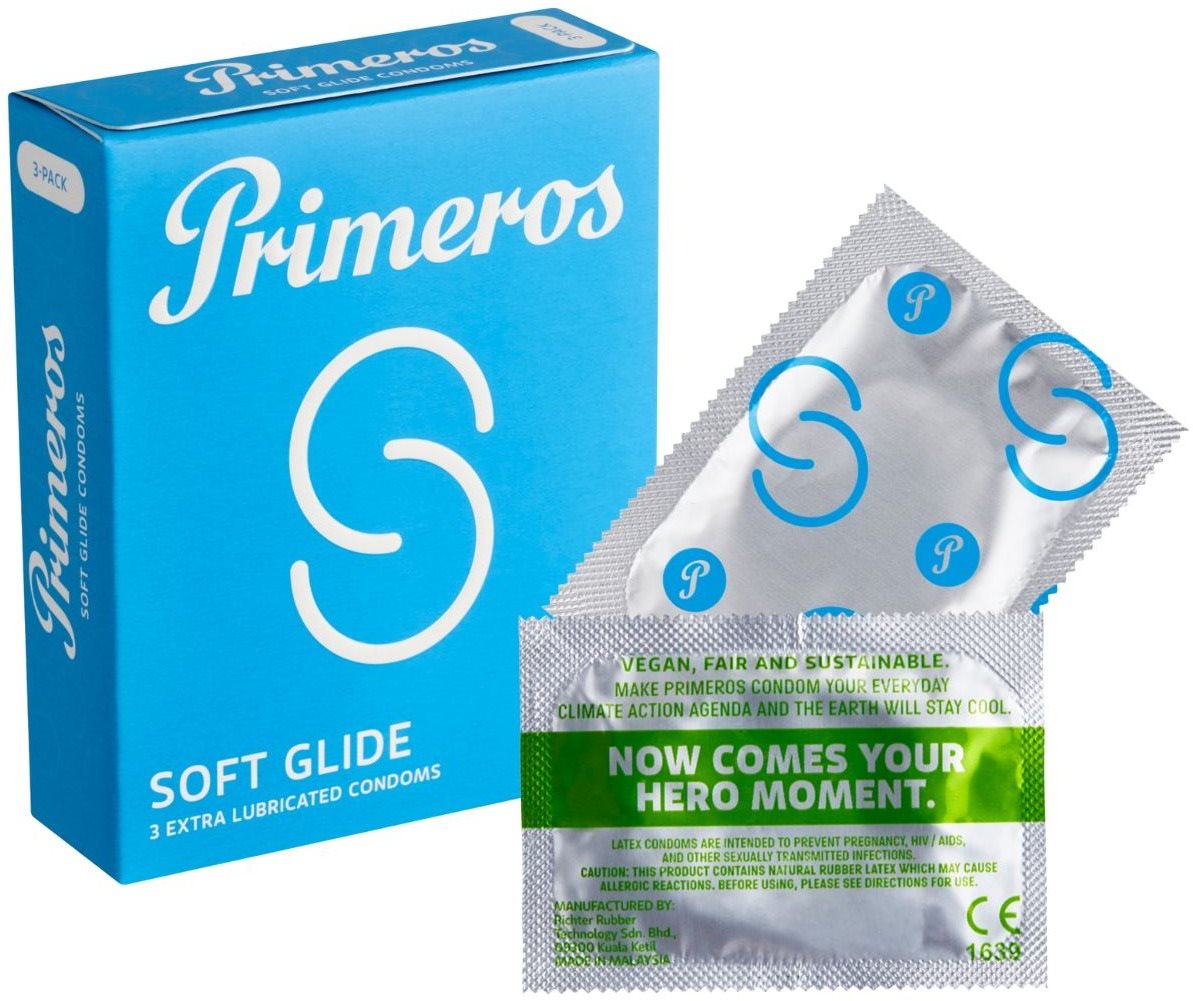 Primeros Soft Glide kondómy so zvýšenou dávkou lubrikácie, 3 ks...