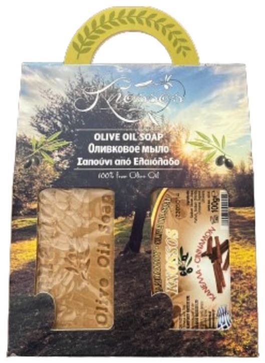 KNOSSOS Darčeková súprava Olivové mydlo s vôňou škorice 100 g, 2 ks...