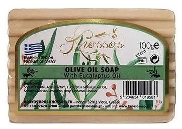 Knossos Řecké olivové mýdlo s eukalyptovým olejem 100 g Tuhé mýdlo
