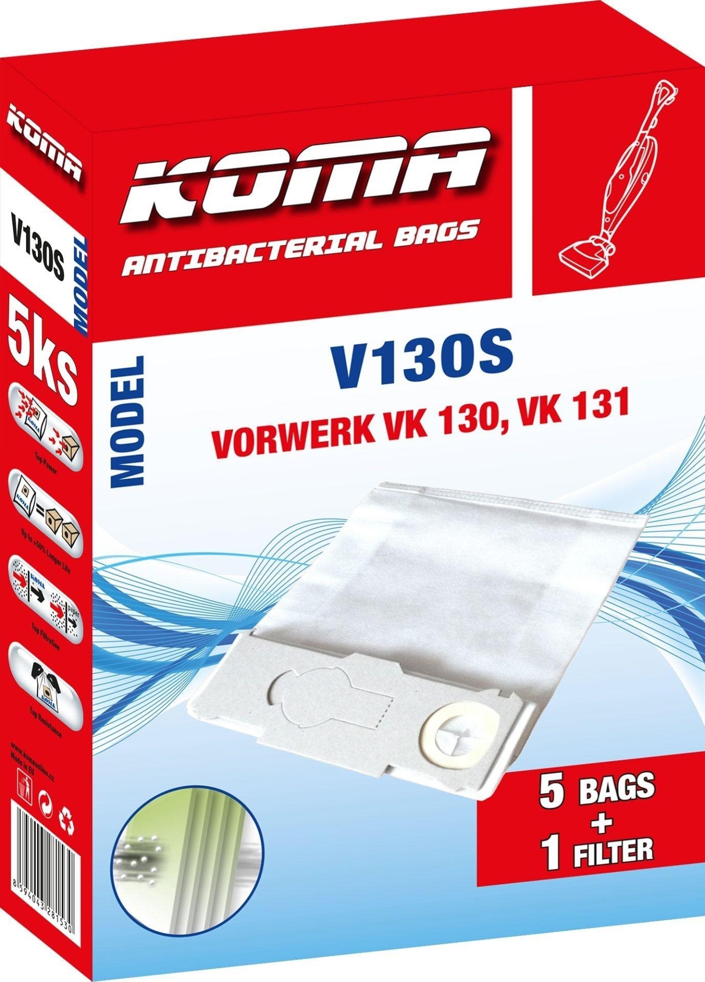 KOMA V130S – Vrecká do vysávača Vorwerk V 130, textilné, 5 ks...