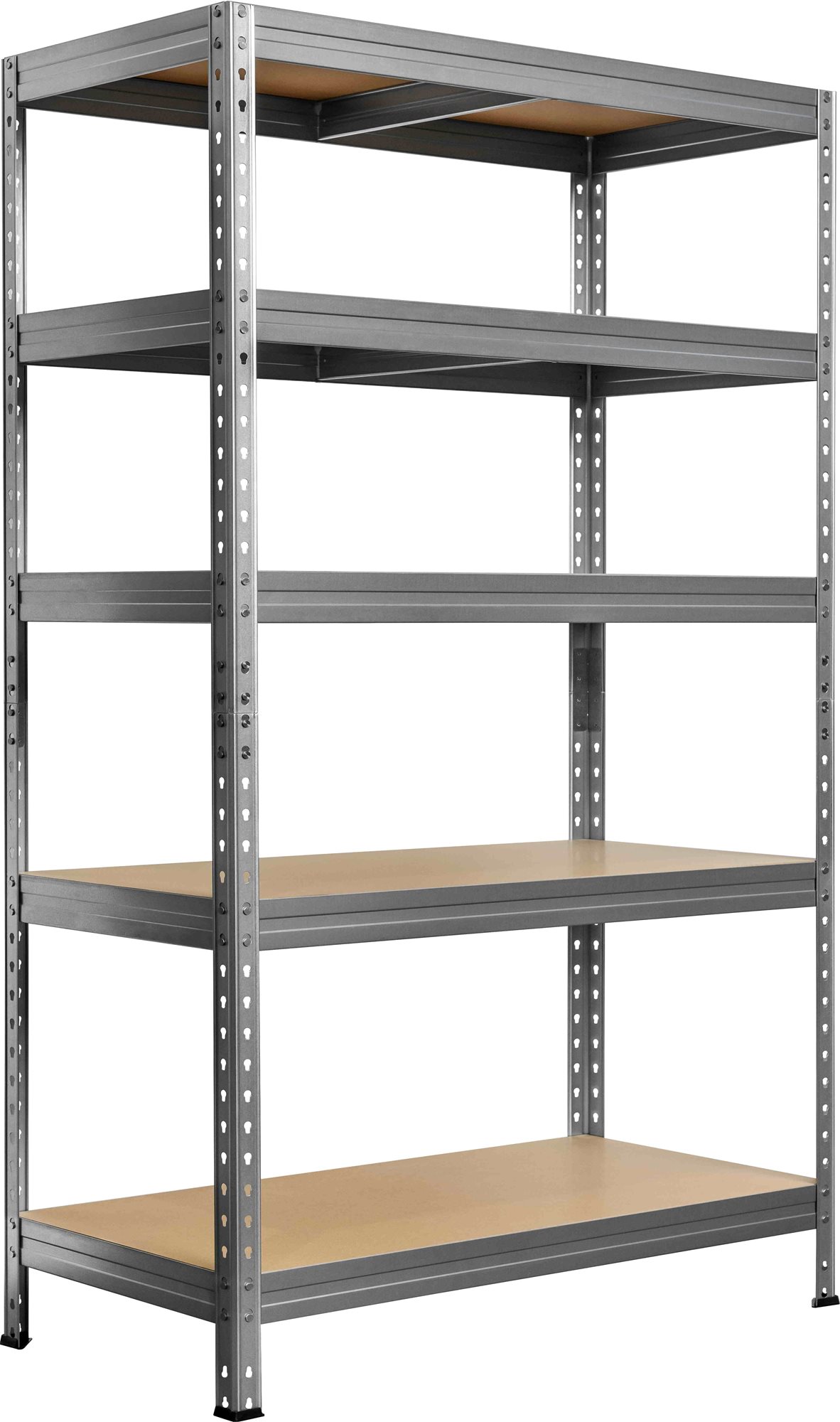 Regál PRAKTIK 1 800 × 1 200 × 450 / 5 pozinkované, 275 kg Regál