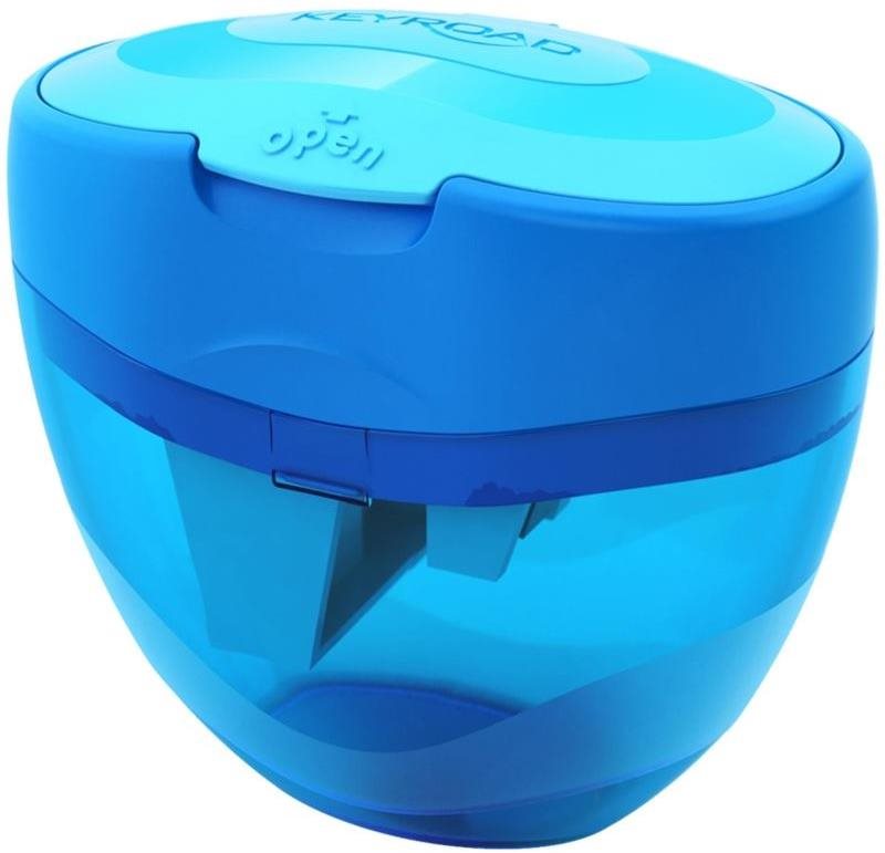 KEYROAD TRI Plus Spitzer mit Auffangbehälter - blau Anspitzer