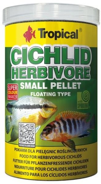 Tropical Cichlid Herbivore Pellet S 1000 ml 360 g Krmivo pre...