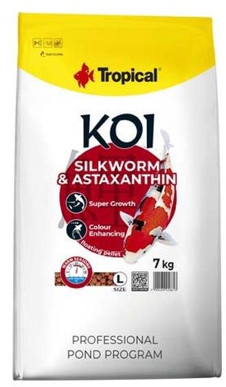 Tropical Koi Silkworm & Astaxanthin Pellet L 7 kg Krmivo pre...