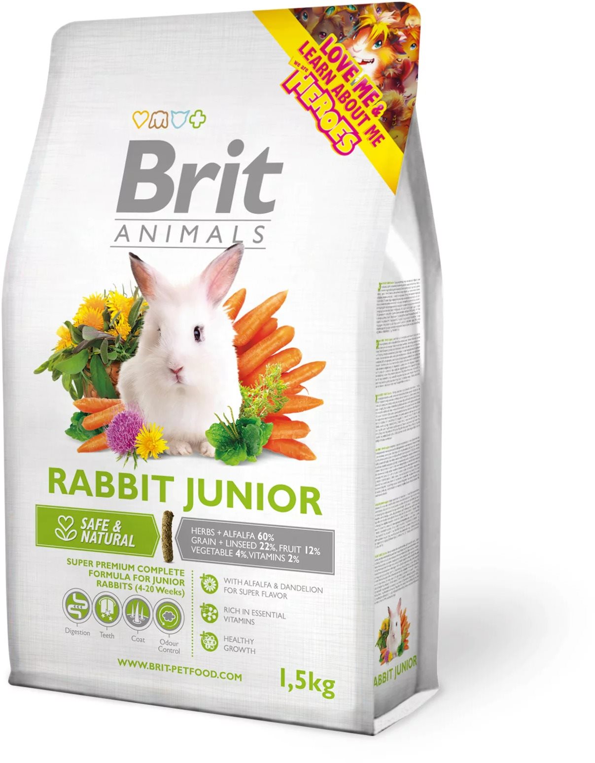 Brit Animals Rabbit Junior Complete 1,5 kg Krmivo pre králiky
