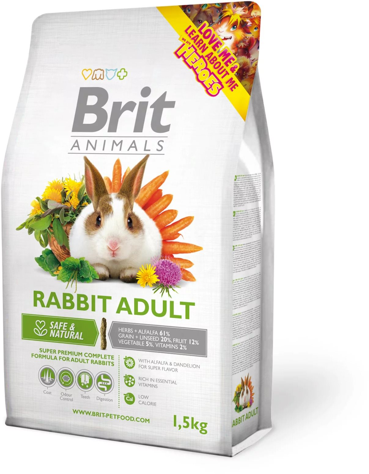 Brit Animals Rabbit Adult Complete 1,5 kg Krmivo pre králiky