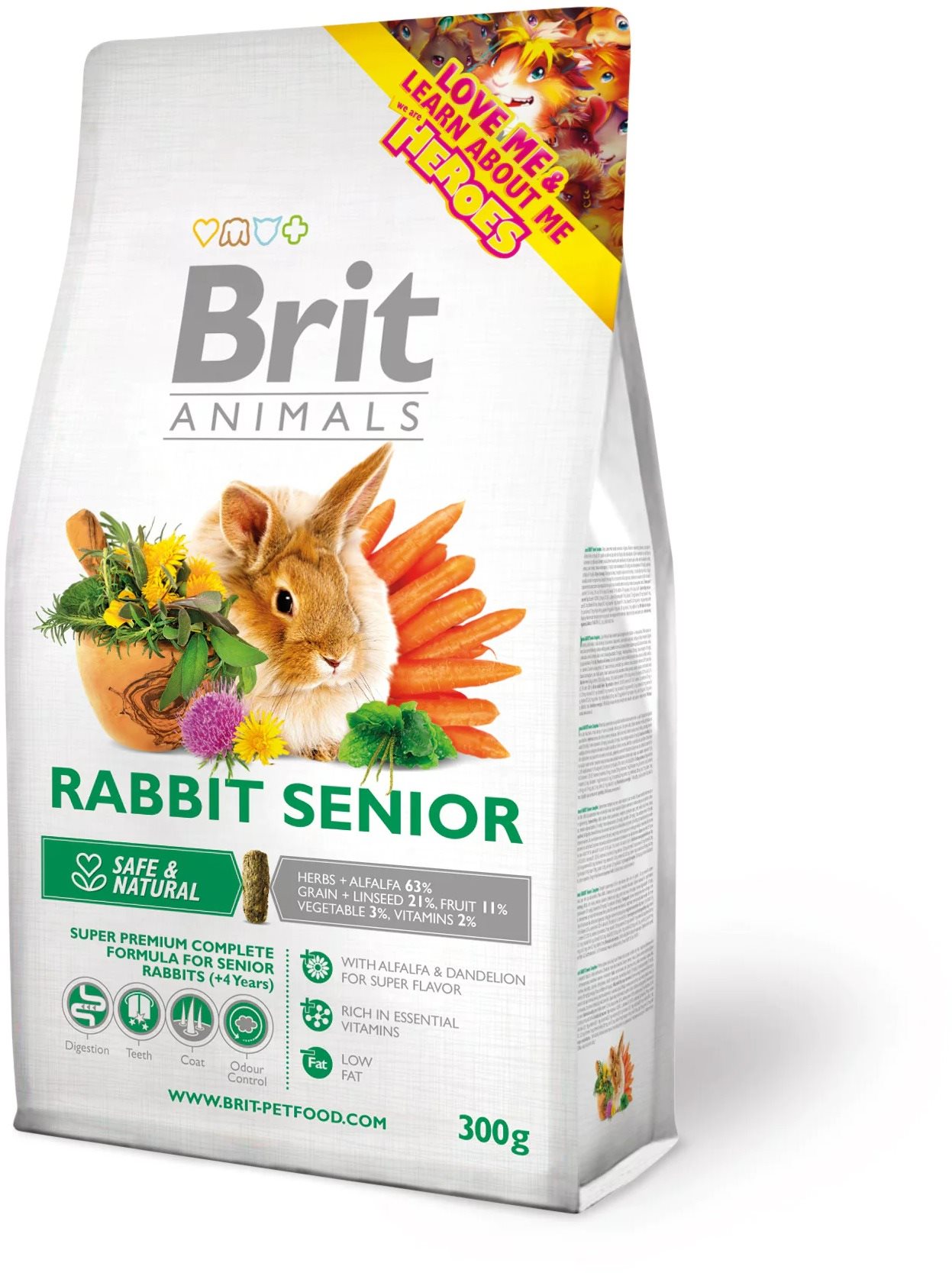 Brit Animals Rabbit Senior Complete 300 g Krmivo pre králiky