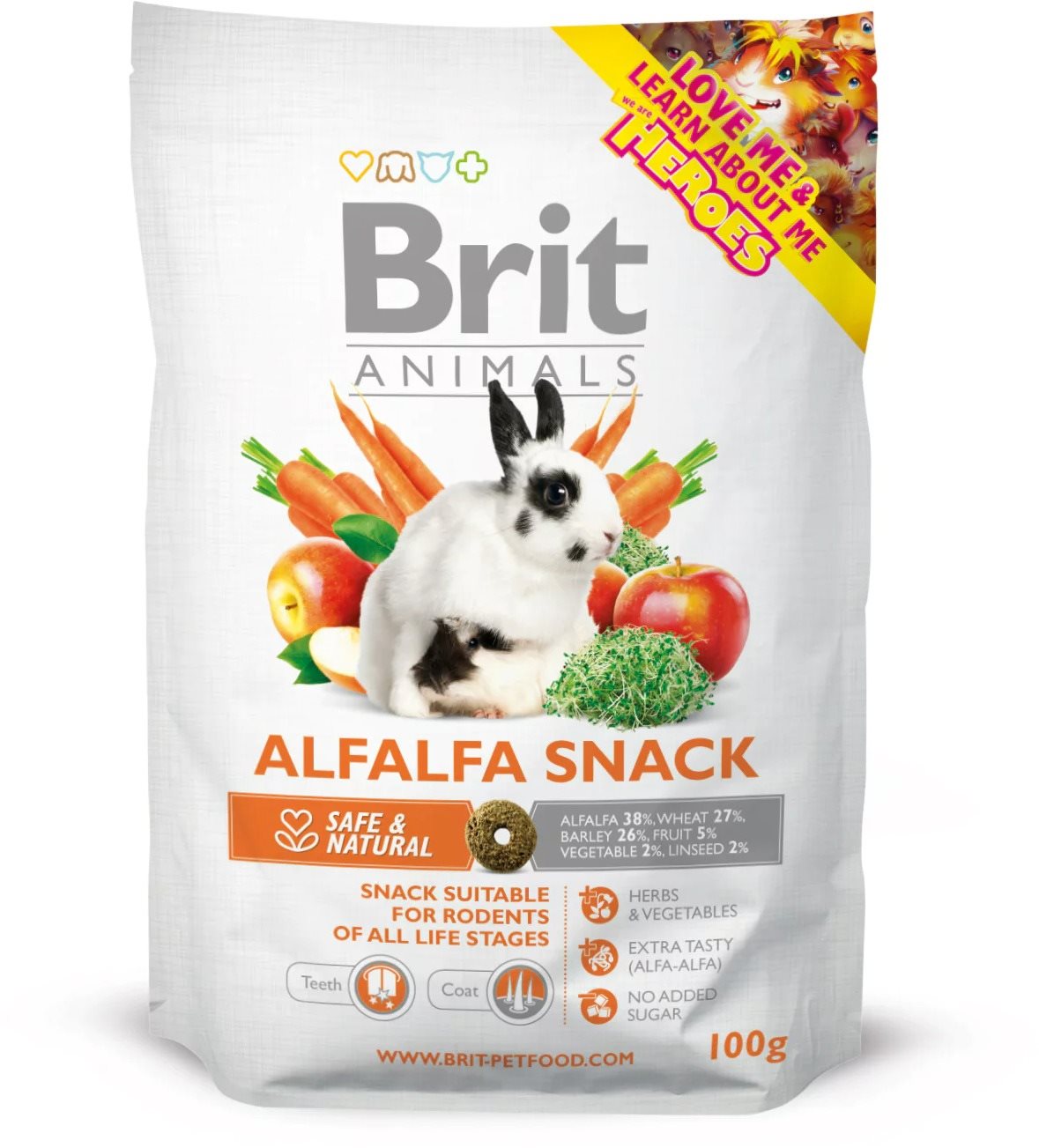 Brit Animals Alfalfa Snack for Rodents 100 g Maškrty pre hlodavce