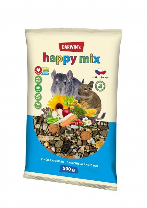 Darwin's Činčila a Degu Happy mix 500 g Krmivo pre hlodavce