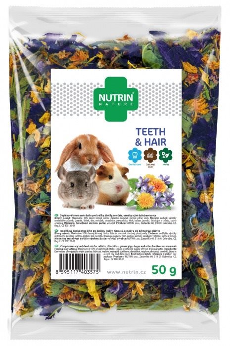 Nutrin Nature Teeth & Hair 50 g Doplnok stravy pre hlodavce