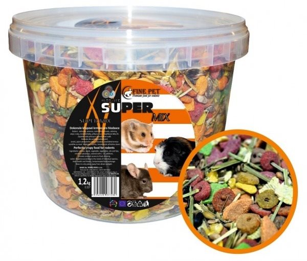 Fine Pet Super Mix Hlodavec, vedro 1,2 kg Krmivo pre hlodavce