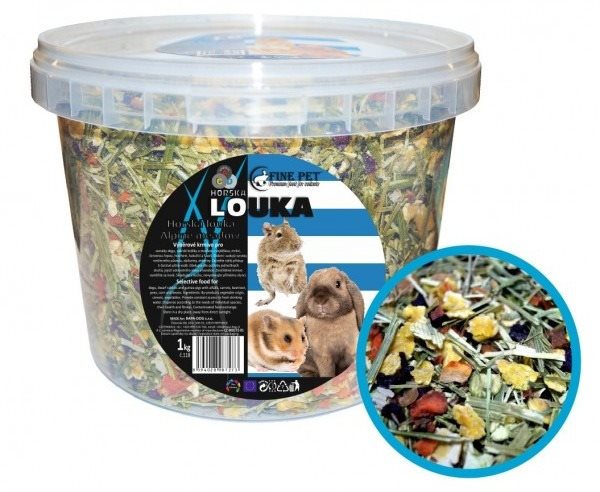 Fine Pet - Horská lúka, vedro, 1 kg Krmivo pre hlodavce