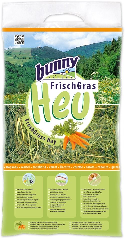 Bunny Nature FreshGrass seno s mrkvou 500 g Krmivo pre hlodavce