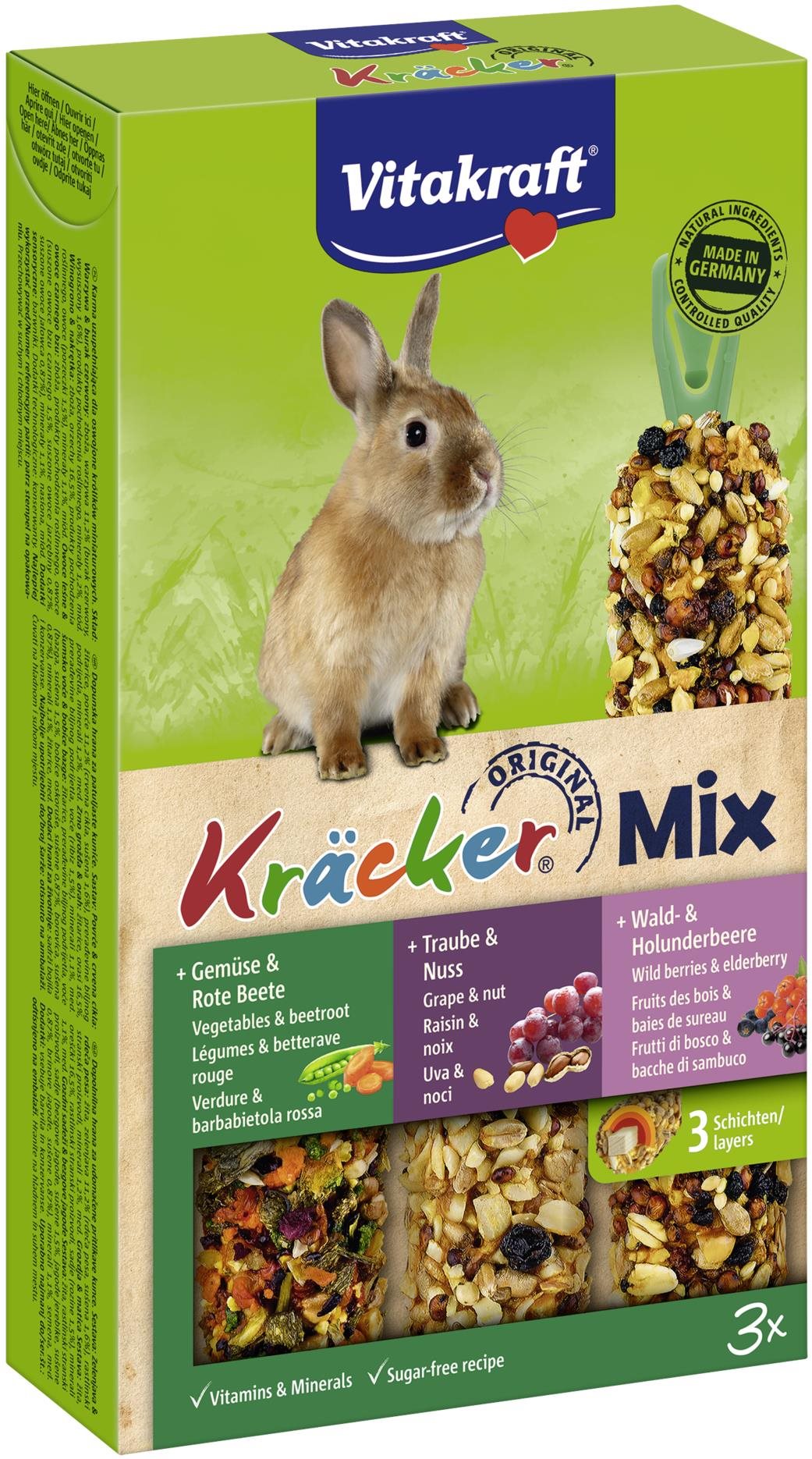 Vitakraft pochúťka pre králiky Kräcker Mix zelenina hrozno lesné...