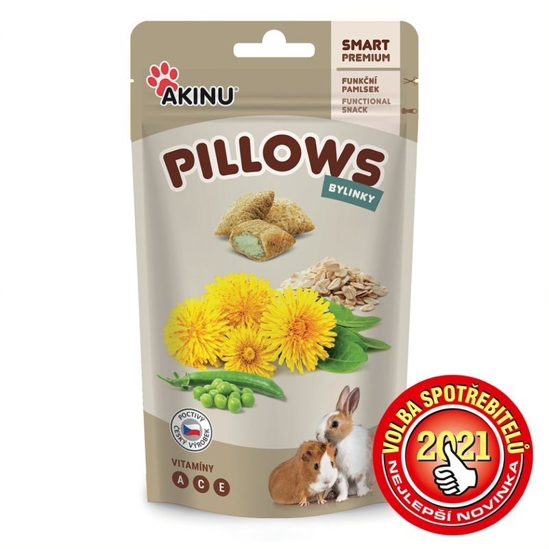 Akinu Pillows vankúšiky s bylinkami pre hlodavce 40 g Maškrty pre...