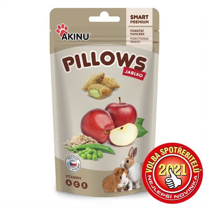 Akinu Pillows vankúšiky s jablkom pre hlodavce 40 g Maškrty pre...