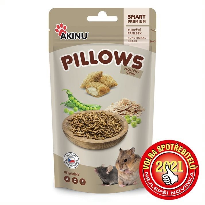 Akinu Pillows vankúšiky s múčnym červom pre hlodavce 40 g Maškrty...