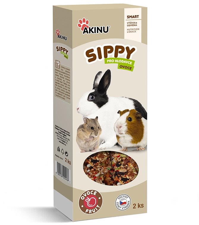 Sippy tyč pre hlodavcov s ovocím 2 ks Maškrty pre hlodavce