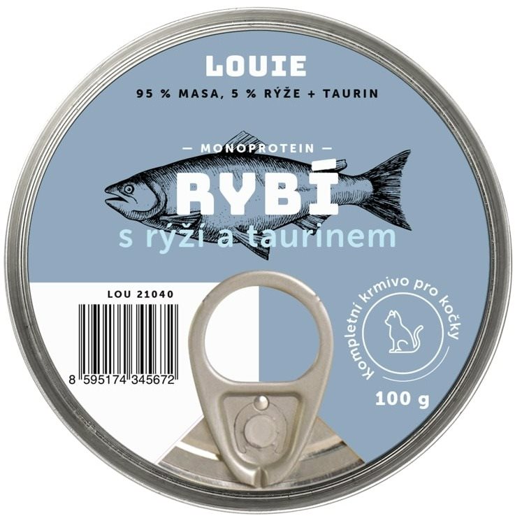 LOUIE rybie s ryžou a taurínom 100 g Konzerva pre mačky