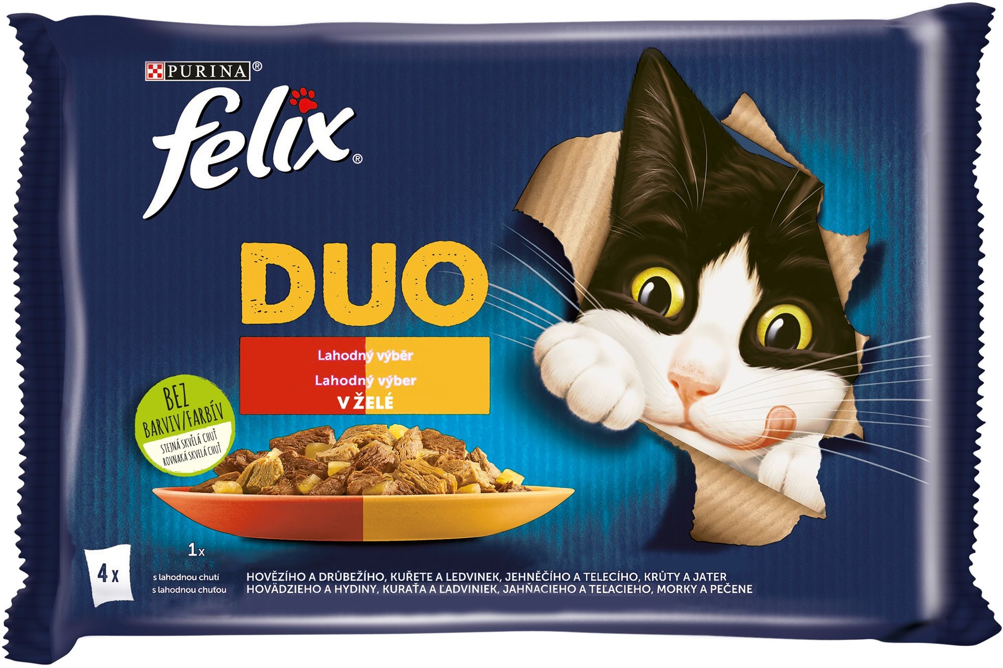 Felix Fantastic DUO kurča a ľadvinky, hovädzie a hydinové, morka a...