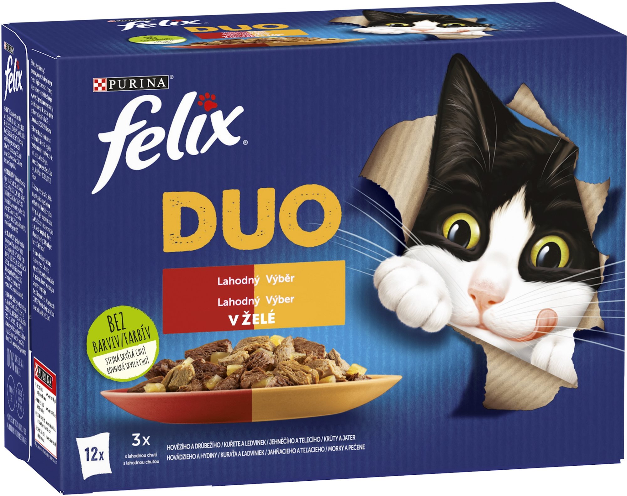 Felix Fantastic DUO kurča a ľadvinky, hovädzie a hydinové, morka a...