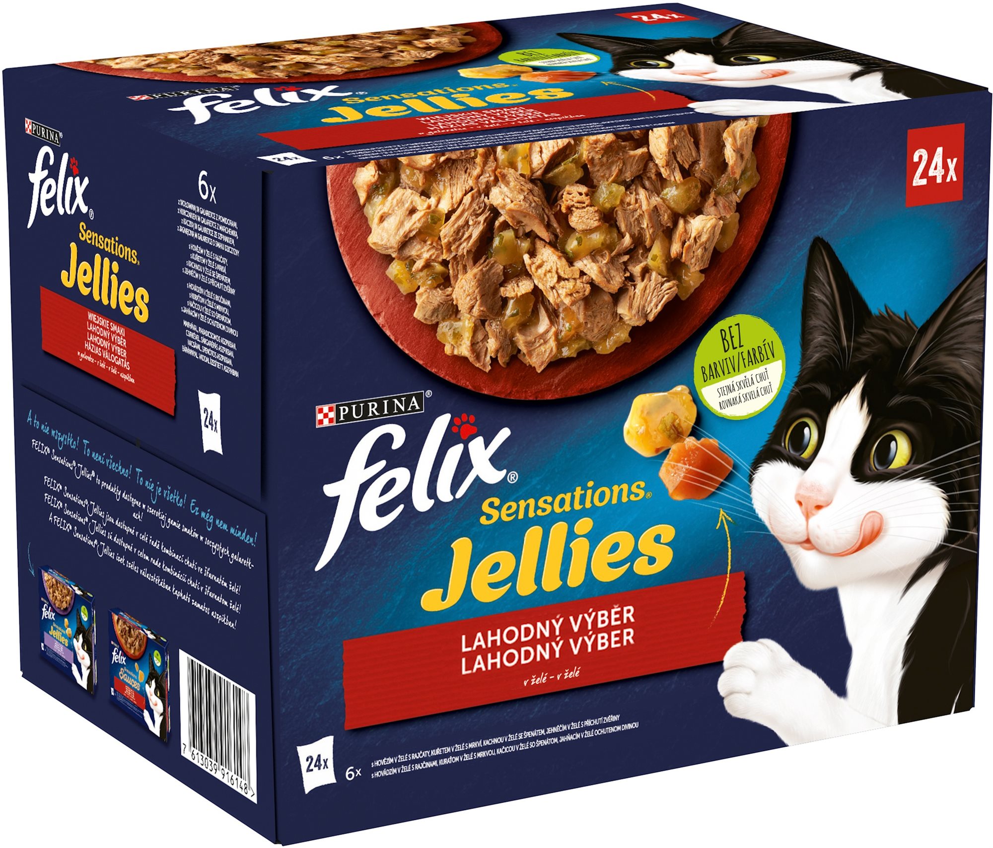 Felix Sensations Jellies hovädzie s paradajkami, kura s mrkvou,...